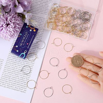 SUNNYCLUE 200Pcs 2 Style 316 Surgical Stainless Steel Wine Glass Charms Rings STAS-SC0007-20-1