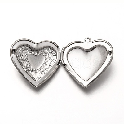 Non-Tarnish 316 Stainless Steel Locket Pendants STAS-P268-01B-P-1