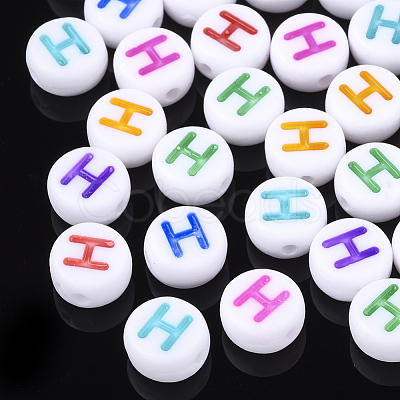 Initial Acrylic Beads X-OACR-E001-20H-1