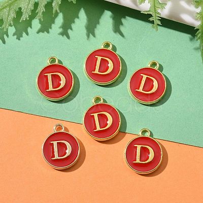 Golden Plated Alloy Enamel Charms X-ENAM-S118-03D-1