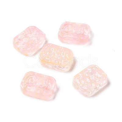 Transparent Spray Painted Glass Beads GLAA-I050-08J-1