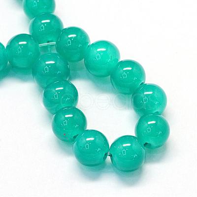 Baking Painted Imitation Jade Glass Round Bead Strands DGLA-Q021-8mm-07-1