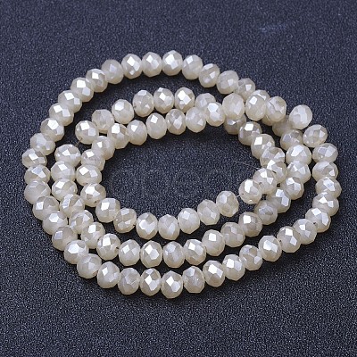 Electroplate Glass Beads Strands EGLA-A034-J4mm-Y03-1