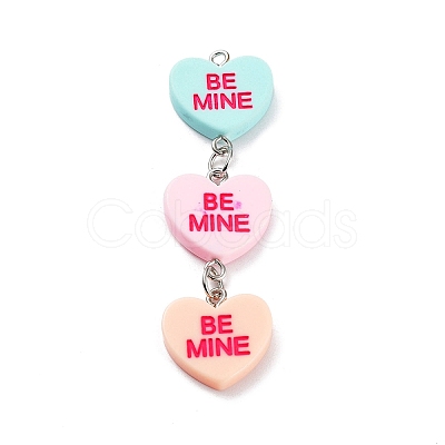 Valentine's Day Opaque Resin Big Pendants OACR-P025-D01-1