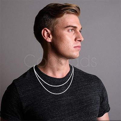 Anti-Tarnish Rhodium Plated 925 Sterling Silver Thin Dainty Link Chain Necklace for Women Men JN1096B-07-1