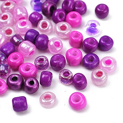 8 Style 6/0 Glass Round Seed Beads SEED-YW0001-39C-1