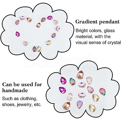 CHGCRAFT 14Pcs 7 Colors Sew on Rhinestone PVC-CA0001-01-1