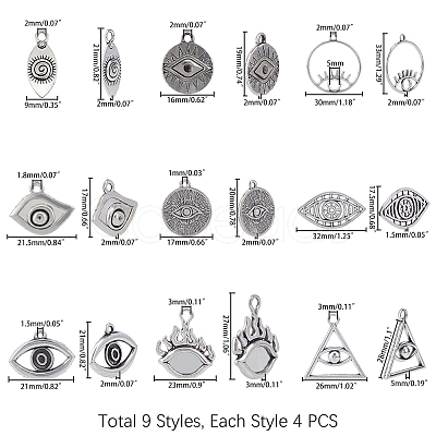 Tibetan Style Alloy Pendants & Cabochons & Pendants Rhinestone Setting PALLOY-PH0005-94AS-1