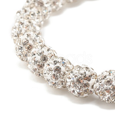 Crystal Rhinestone Ball Beaded Stretch Bracelet for Women BJEW-JB07698-1