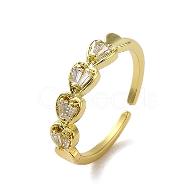 Brass with Cubic Zirconia Rings RJEW-B057-05G-1