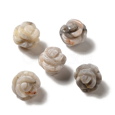 Natural Crazy Lace Agate Carved Flower Beads G-O156-B-23-1