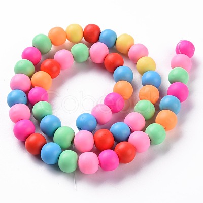 Handmade Polymer Clay Beads Strands X-CLAY-S092-15A-1