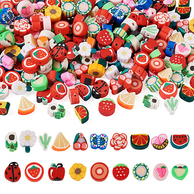 Pandahall 190pcs 19 style Handmade Polymer Clay Bead CLAY-TA0001-21-1