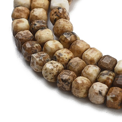 Natural Picture Jasper Beads Strands G-H042-B18-01-1