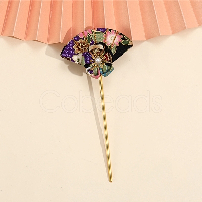 Flower Fan Cloth Hair Sticks PW-WG5DC28-04-1