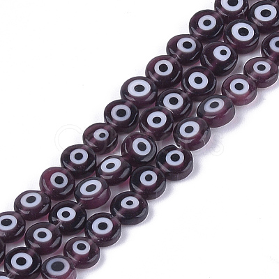 Handmade Evil Eye Lampwork Beads Strands LAMP-S191-02A-11-1