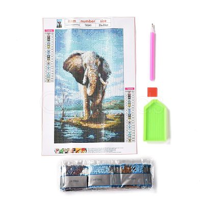 5D DIY Diamond Painting Animals Canvas Kits DIY-C004-08-1