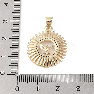 Brass Micro Pave Cubic Zirconia Pendants KK-E111-18G-1