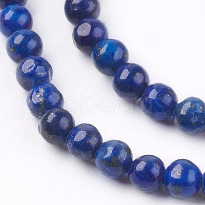 Dyed Natural Lapis Lazuli Bead Strands X-G-R173-6mm-01-1