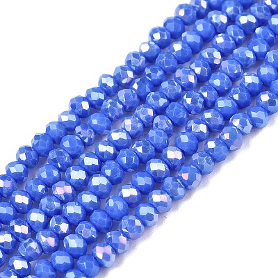 Electroplate Glass Beads Strands EGLA-A044-P2mm-B32-1