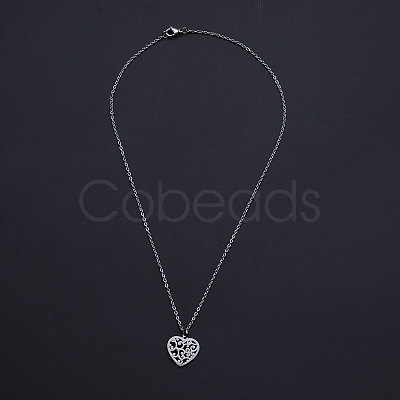 Non-Tarnish 201 Stainless Steel Pendant Necklaces NJEW-S105-JN564-40-1-1