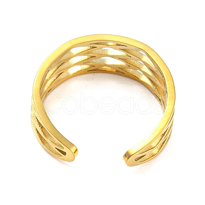 Real 18K Gold Plated Titanium Steel Cuff Earrings EJEW-D072-01A-G-1