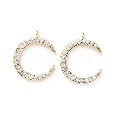 Brass Micro Pave Cubic Zirconia Charms X-ZIRC-Q002-142G-1