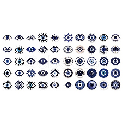 50Pcs Halloween Evil Eye PVC Self Adhesive Cartoon Stickers STIC-B001-15-1