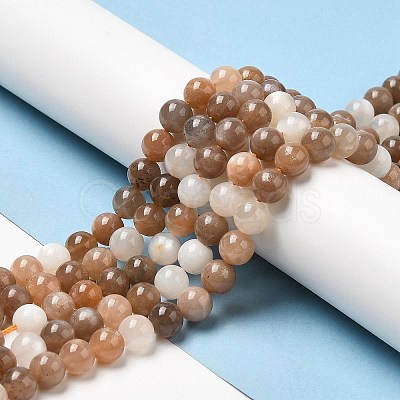 Natural Multi-Moonstone Beads Strands G-J157-8mm-06-1