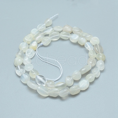 Natural White Moonstone Beads Strands G-L550A-01-1