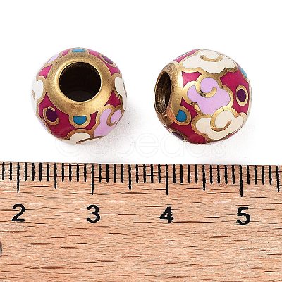 Golden Plated Alloy Enamel European Beads FIND-E046-01G-1