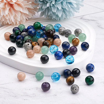 Kissitty 100Pcs 10 Style Natural Gemstone Beads G-KS0001-04-1