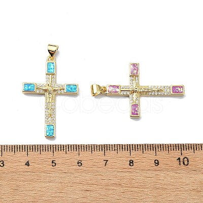 Religion Theme Brass Micro Pave Clear Cubic Zirconia Pendants KK-A221-22G-1