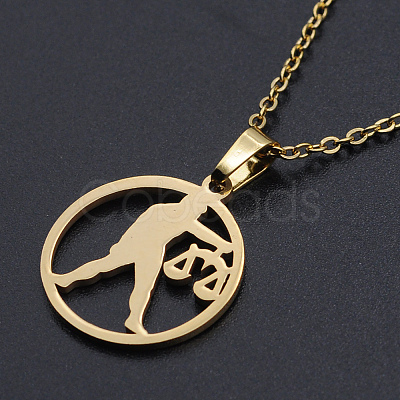 201 Stainless Steel Pendants Necklaces NJEW-S105-JN626-7G-1