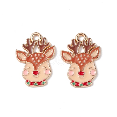 Christmas Alloy Enamel Pendants X-ENAM-M056-01KCG-1