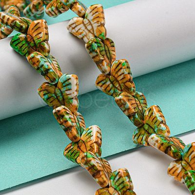 Spray Painted Synthetic Turquoise Beads Strands G-E617-A03-02-1