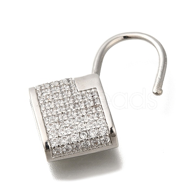 Rack Plating Brass Micro Pave Clear Cubic Zirconia Clasps KK-H512-02P-1