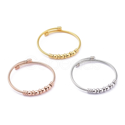 304 Stainless Steel Cuff Bangles Sets BJEW-M284-16-1