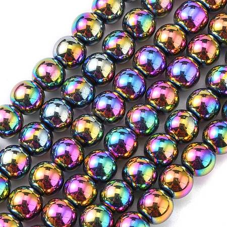 Non-magnetic Synthetic Hematite Beads Strands X-G-S096-10mm-5-1