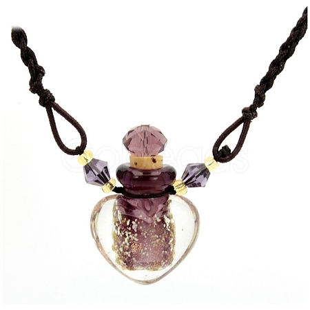 Lampwork Perfume Bottle Necklaces with Ropes PW-WG33753-16-1