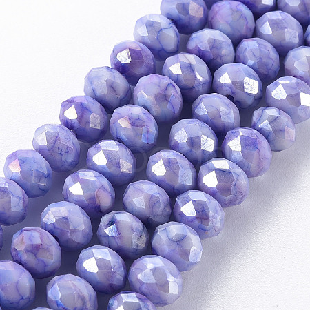 Opaque Baking Painted Glass Beads Strands X-EGLA-N006-010A-B07-1