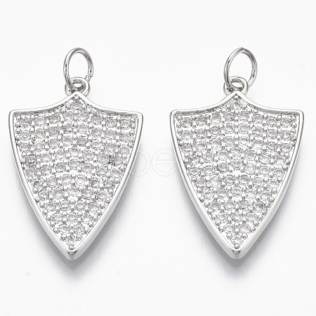 Brass Micro Pave Cubic Zirconia Pendants KK-R130-021P-NF-1