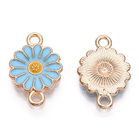 Zinc Alloy Enamel Sunflower Connector Charms ENAM-E011-01KCG-01-1