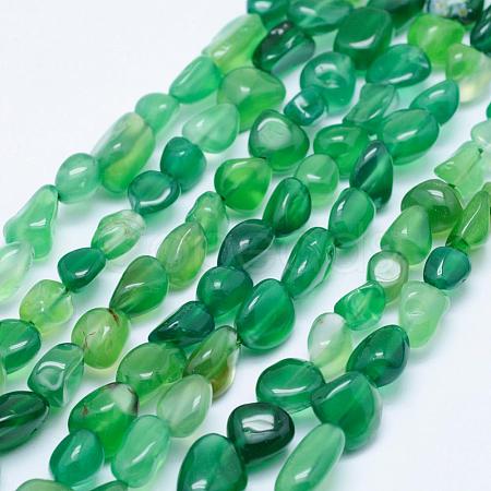 Natural Green Agate Beads Strands G-K203-41-1