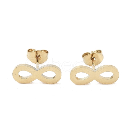 PVD Vacuum Plating 304 Stainless Steel Stud Earrings for Women EJEW-A048-35G-1