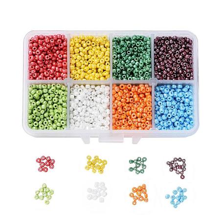 1 Box 8/0 Glass Seed Beads Round  Loose Spacer Beads SEED-X0050-3mm-04-1
