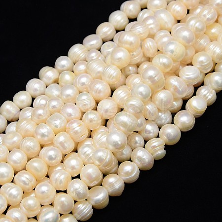 Natural Cultured Freshwater Pearl Beads Strands PEAR-L001-H-14-01-1