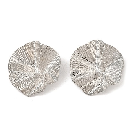 Lotus Leaf Iron Stud Earrings EJEW-L096-004P-1