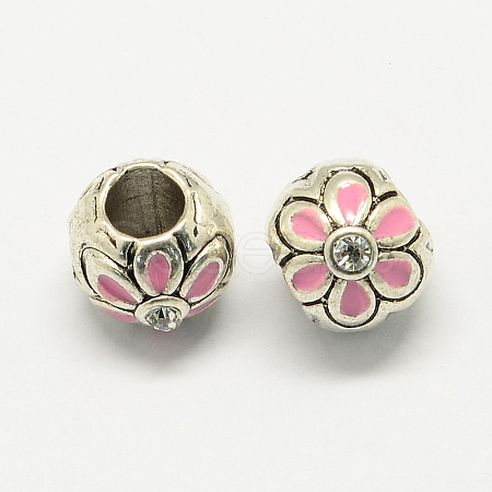 Alloy Rhinestone Enamel Style European Beads MPDL-R036-16A-1