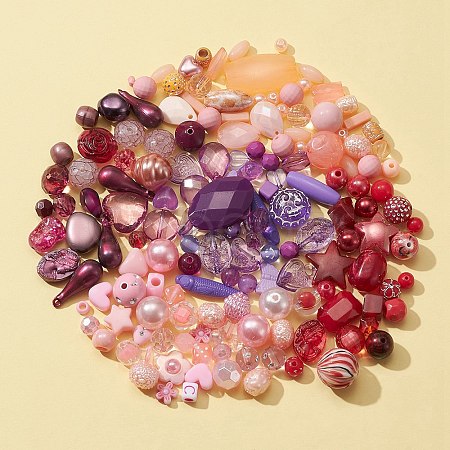 100G 5 Colors Acrylic Beads SACR-FS0001-07B-1